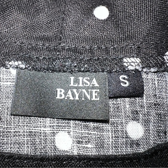 Lisa Bayne Size Small 100% Linen Top - Picture 5 of 6